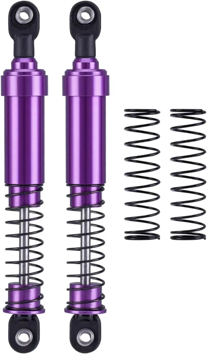 Rc Shock Absorber For TRX4 For LCG For SCX10 For Capra 1/10 2Pcs 75mm 85mm 95mm 105mm 115mm Aluminum Big Bore Shocks Oil Damper RC Car Parts Replacement Use(Purple,115mm)