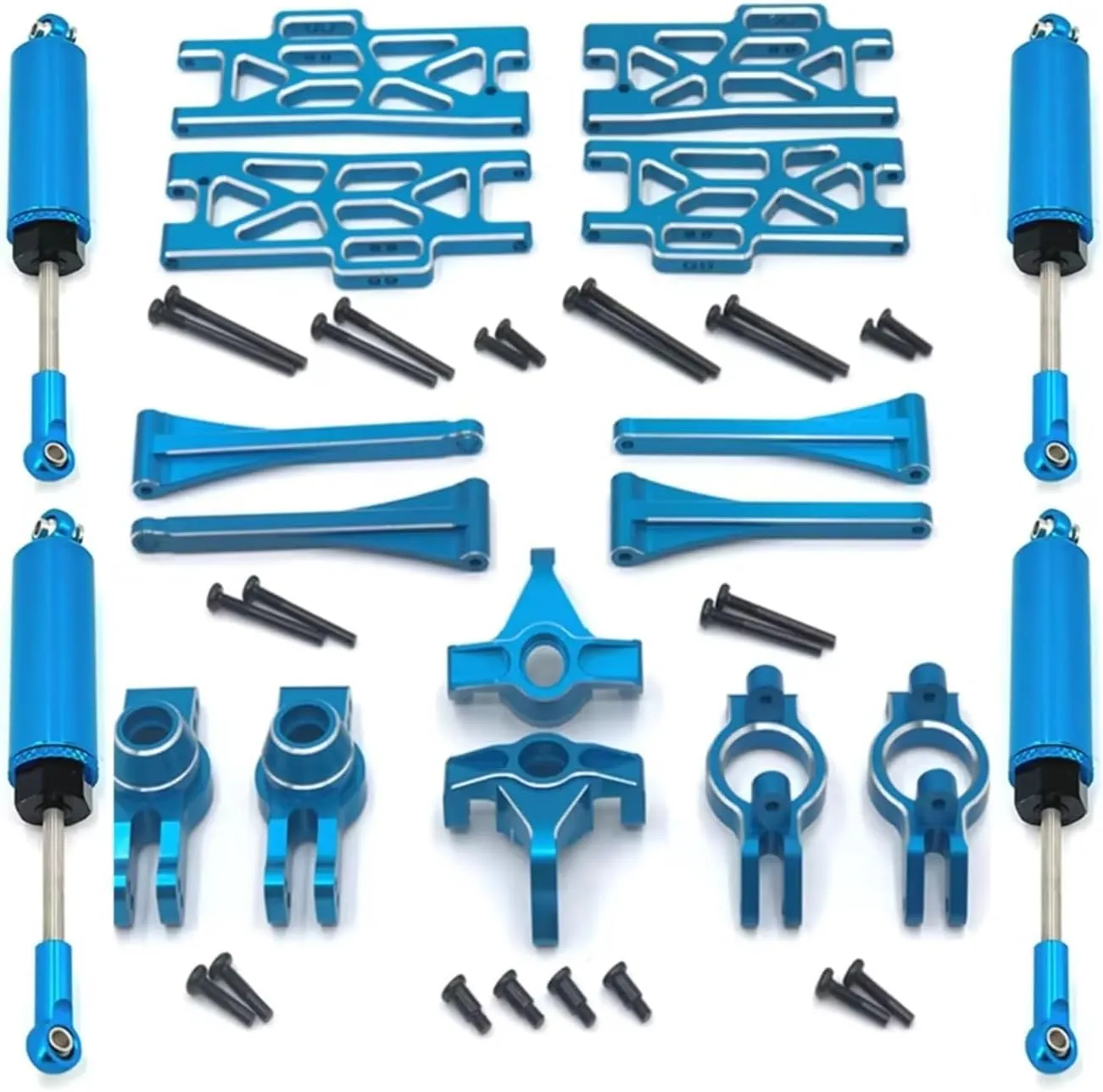 Rc Shock Absorber For WLtoys 104016 104018 104009 12402 12409 Metal Shock Absorber Set For Fit Remote Control Car Parts And Accessories Upgrade Replacement Use(Blue)