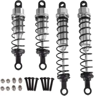 Rc Shock Absorber For WLtoys 12428 12423 12429 FY03 1/12 Metal Front Rear Shock Absorbers Upgrade Shocks RC Car Parts Accessories Upgrade Replacement Use(Silver)