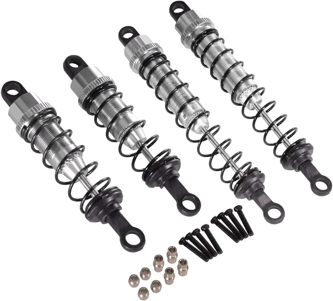 Rc Shock Absorber For WLtoys 12428 12423 12429 FY03 1/12 Metal Front Rear Shock Absorbers Upgrade Shocks RC Car Parts Accessories Upgrade Replacement Use(Silver)