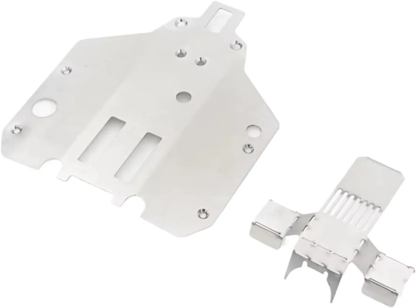 RC Upgrade Parts for Feiyue FY03 FY06 FY07 FY08 1/12 2pcs Stainless Steel for Chassis and Rear Axle Protector Skid Plate RC Car Upgrade Parts