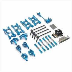RC Car DIY Parts for Racing LC12B1 Emb-1H-Dth-Mth 1/14 9 Piece Set Metal for Swing Arm Steering Cup Steering Group RC Car Upgrade Parts(Blue)