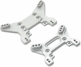 RC Car DIY Parts for WLtoys 104001 104002 1/10 Metal Upgrade Modified Front and Rear Shock Absorber Frame Remote Control Crawler Car Parts Accessories(Silver)
