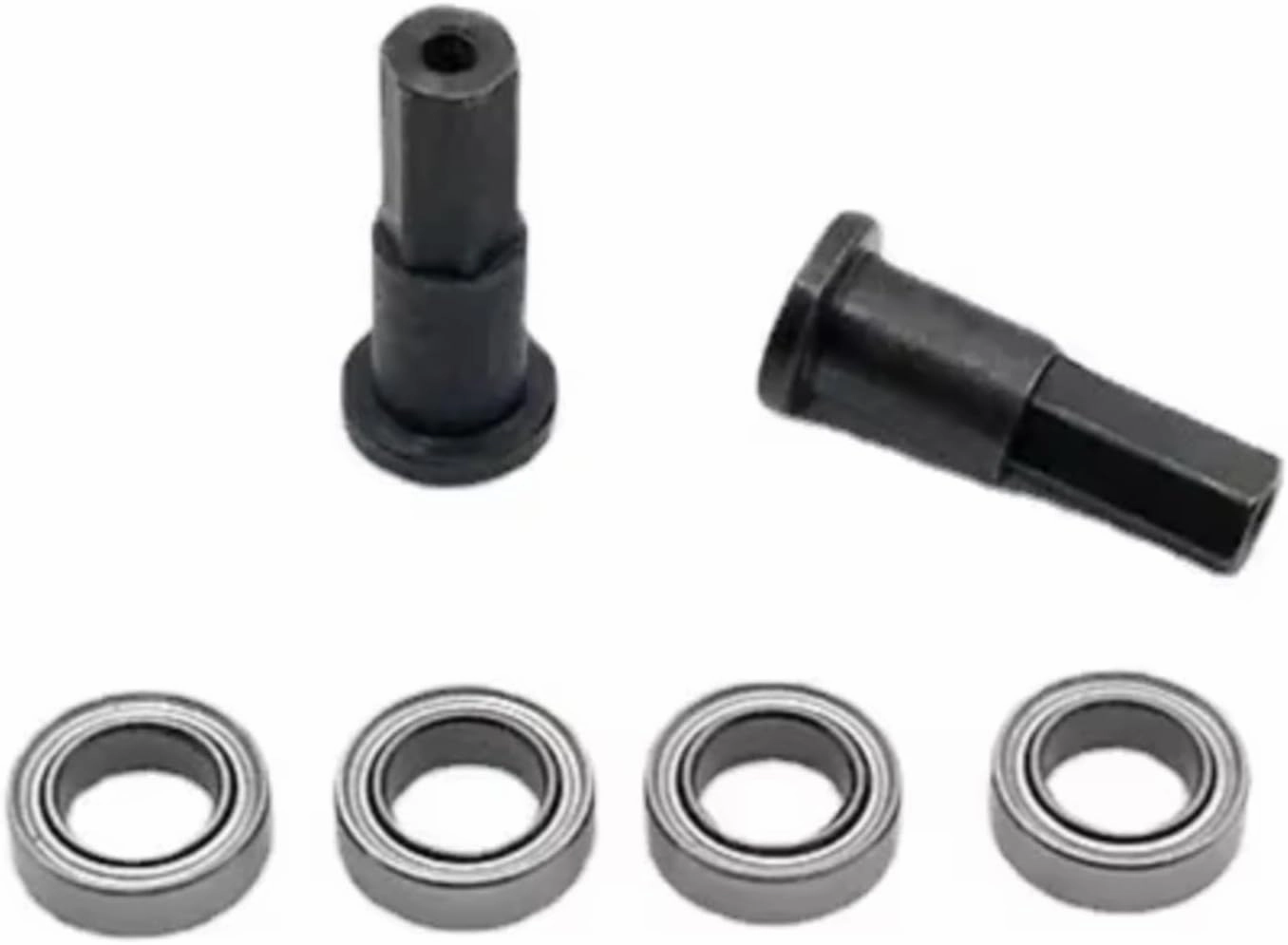 RC Car DIY Parts for Wpl D12 1/10 5Mm Metal Combiner Wheel Hub Hex Adapter with Bearing Rc Truck Car Upgrade Accessories Parts(Black)