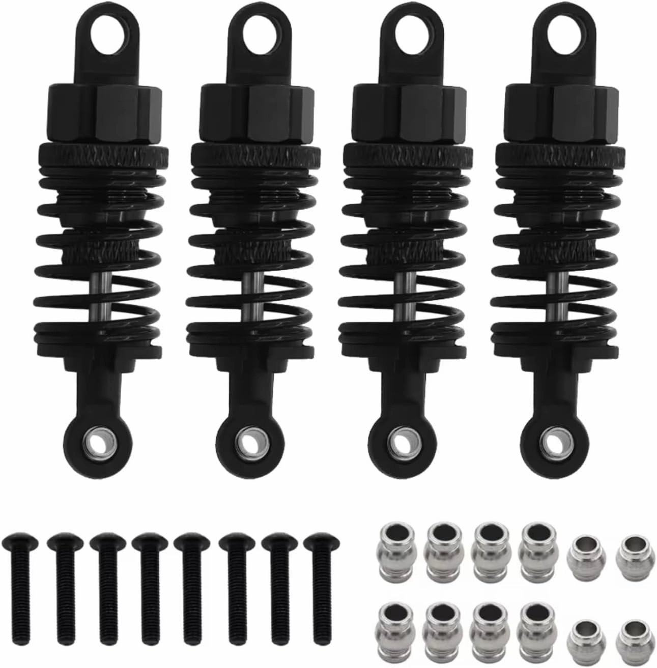 RC Car Shock Absorbers Compatible With Tamiya For TT02 For TT01 M05 For HPI For HSP 1/10 RC On Road Drift For Racing Car Aluminium Alloy Oil Shock Absorber(Black,4pcs)