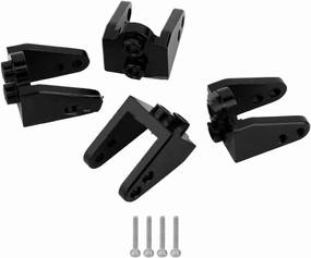 RC Car Upgrade Part for Losi for Mini for LMT 1/18 4pcs Aluminum Alloy Upper Shock Absorber Fixing for Seat Mount Brushed Monster Truck Metal Upgrade Parts(Black)