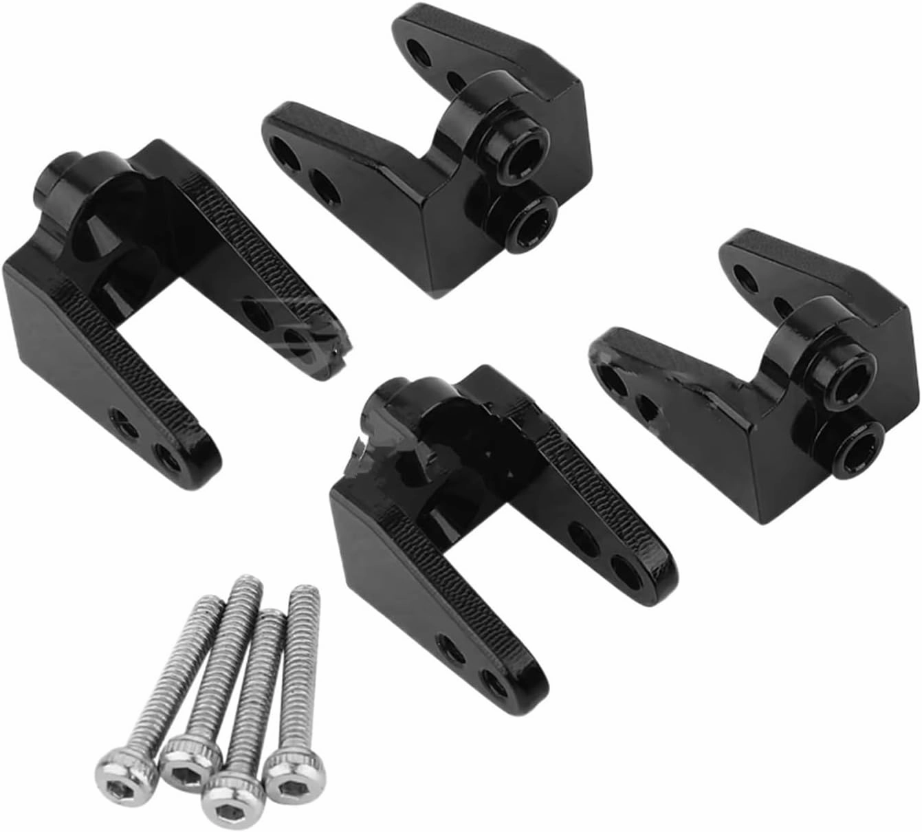 RC Car Upgrade Part for Losi for Mini for LMT 1/18 4pcs Aluminum Alloy Upper Shock Absorber Fixing for Seat Mount Brushed Monster Truck Metal Upgrade Parts(Black)