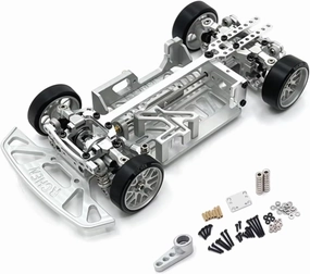 RC Car Upgrade Part for WLtoys for Kyosho for Mini-Q9 4WD 1/28 Metal Multi-wheelbase Frame Remote Control Crawler Car Upgrade Parts Accessories(Silver)
