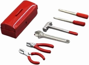 RC Disassembly Tool for Axial for SCX10 CC01 D90 D110 1:10 RC Car for Mini Toy Style Crawler Car Decoration Accessories for Mini Metal for Hammer Toolbox Key(Red)