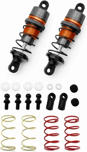 Rc Shock Absorber 67Mm 1/10 1 Pair Of Metal Hydraulic Shock Absorbers RC Remote Control Car Flat Running Drift Car Parts And Accessories Upgrade Replacement Use(Orange)