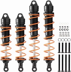 Rc Shock Absorber For Arrma 6S 1/8 1/7 4Pcs Ara330621 Ara330622 RC Damper Front Rear Shock Absorbers RC Car Parts And Accessories Upgrade Replacement And Use(Black)