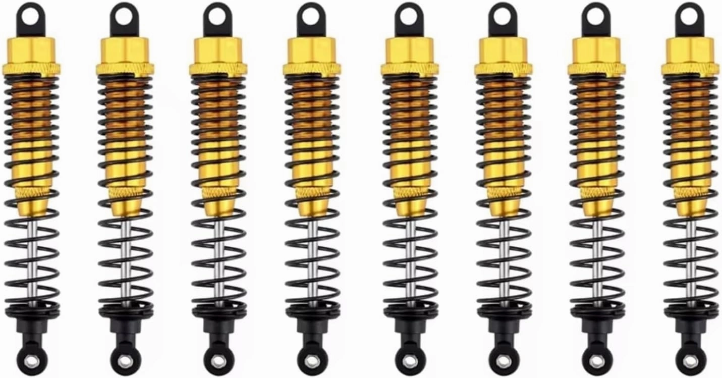 Rc Shock Absorber For HSP 1/10 8PCS Shock Absorber 108Mm Aluminum Alloy Front Rear Yellow RC Car Tracked Vehicle Parts And Accessories Upgrade Replacement And Use