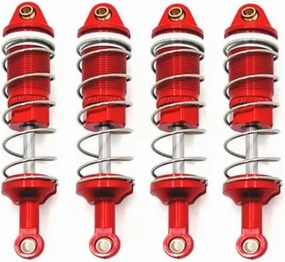 Rc Shock Absorber For LC Ptg-2 Ptg-2r Op 1/10 4pcs Metal Front Rear Hydraulic Shock Absorbers Rc Model Crawler Car Parts Accessories Upgrade Replacement And Use(Red)