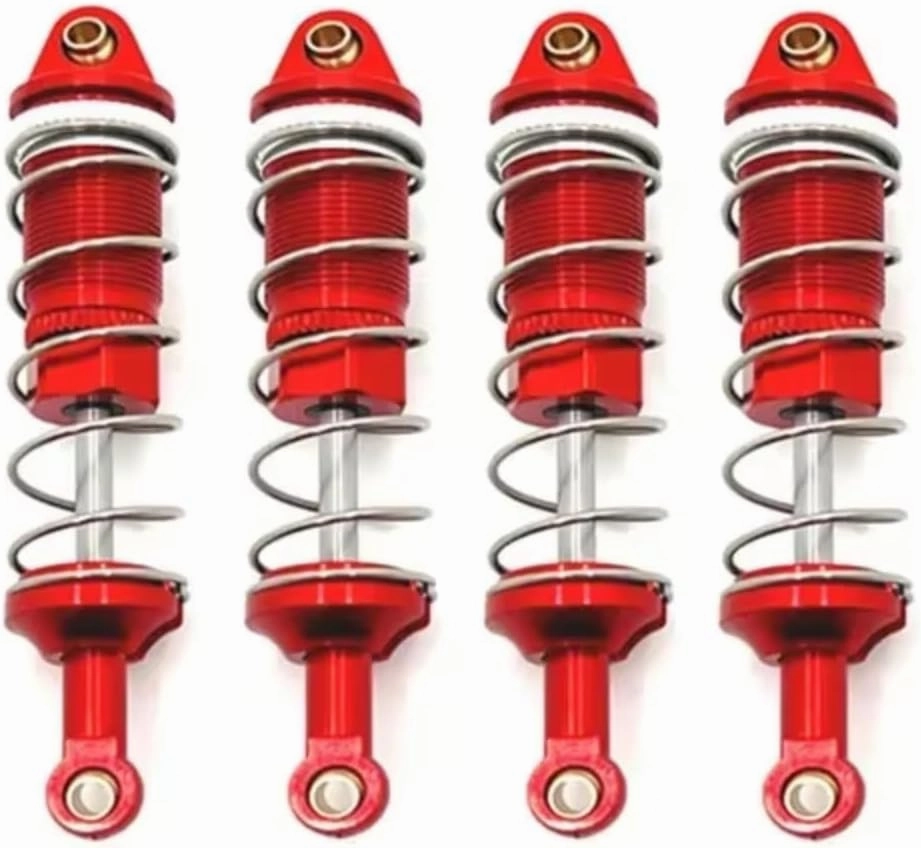 Rc Shock Absorber For LC Ptg-2 Ptg-2r Op 1/10 4pcs Metal Front Rear Hydraulic Shock Absorbers Rc Model Crawler Car Parts Accessories Upgrade Replacement And Use(Red)