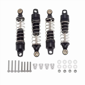 Rc Shock Absorber For Losi For Mini-T 2.0 2WD 1/18 4Pcs Metal Front & Rear Shock Absorber For Spring Dampers Black Rc Truck Upgrade Parts Replacement Use