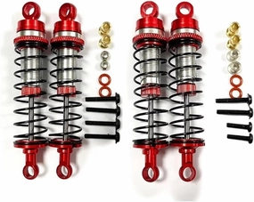 Rc Shock Absorber For Losi For Mini-T 2.0 For Mini-B 1/16 1/18 4pcs Metal Front And Rear Shock Absorber Damper Red RC Truck Car Upgrades Parts Replacement Use