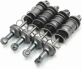 Rc Shock Absorber For Mjx 16207 16208 16209 16210 1/16 Metal Front And Rear Shock Absorbers Rc Car Tracked Vehicle Upgrade Parts Accessories Replacement And Use(Gray)