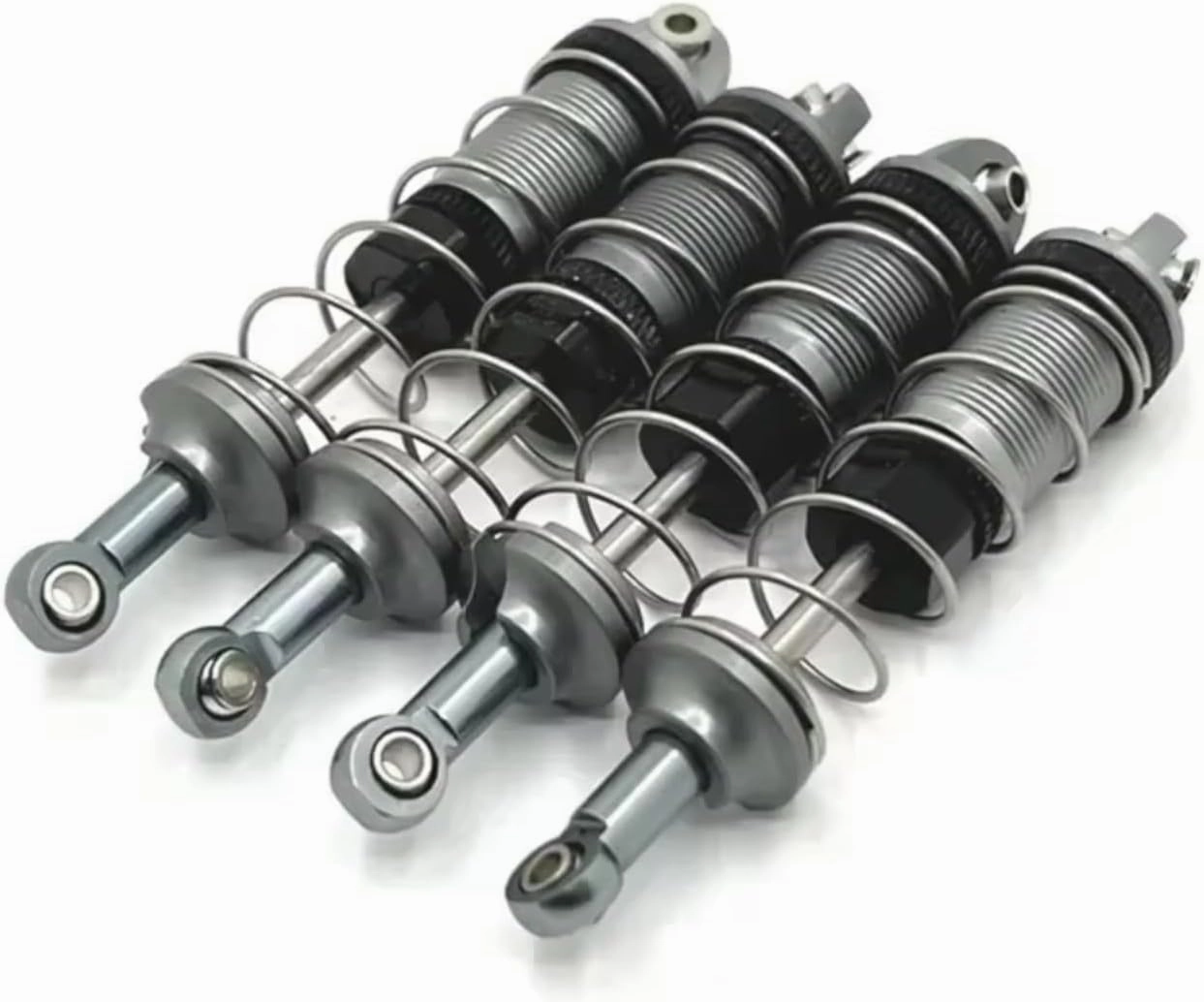 Rc Shock Absorber For Mjx 16207 16208 16209 16210 1/16 Metal Front And Rear Shock Absorbers Rc Car Tracked Vehicle Upgrade Parts Accessories Replacement And Use(Gray)
