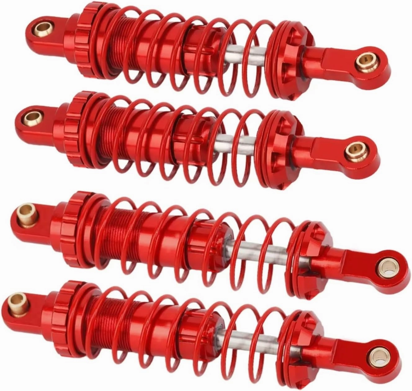 Rc Shock Absorber For MJX For Hyper Go 14209 14210 14510B 1/14 4PCS Metal Shock Absorber Damper RC Car Parts And Accessories Upgrade Replacement And Use(Red)