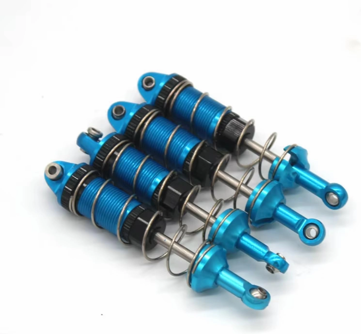Rc Shock Absorber For MJX For Hyper Go 16207 16208 16209 16210 H16BM H16 H16PL 1/16 Metal Upgrade Parts Front And Rear Shock Absorbers RC Car Parts Replacement(Blue)