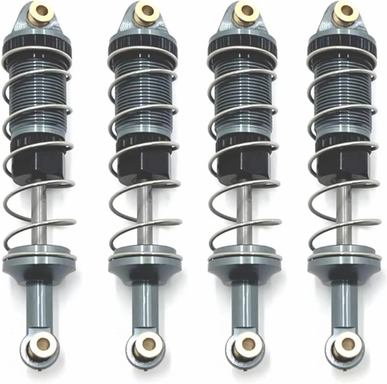 Rc Shock Absorber For MN For MN128 MN86 G500 1/12 4Pcs Metal Hydraulic Shock Absorber For Fit Remote Control Car Parts And Accessories Upgrade Replacement Use(Gray)