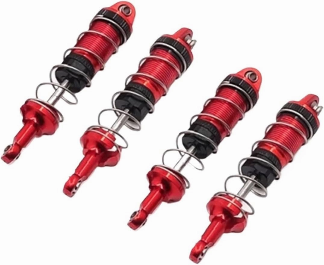 Rc Shock Absorber for SCY 16101 16102 16103 1/16 4Pcs Metal Shock Absorber Damper RC Car Tracked Vehicle Parts and Accessories Upgrade Replacement and Use(Red)