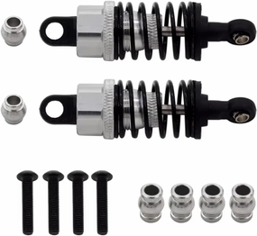 Rc Shock Absorber For Tamiya For TT02 For TT01 M05 For HPI For HSP For Kyosho For Redcat 1/10 2pcs Aluminium Alloy Oil Shock Absorber RC Car Parts Replacement(Silver)