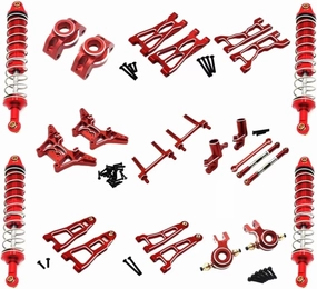 Rc Shock Absorber For Ud Ud1201 Ud1202 Ud-12Pro 1/12 Metal Shock Absorber Set For Fit RC Car Parts Tracked Vehicle Parts And Accessories Upgrade Replacement Use(Red)