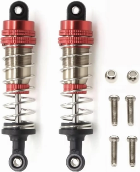 Rc Shock Absorber for WLtoys 144001 124019 124018 2pcs Metal Shock Absorber Damper Blue and Red Available RC Car Tracked Vehicle Accessories Upgrade Replacement(Red)