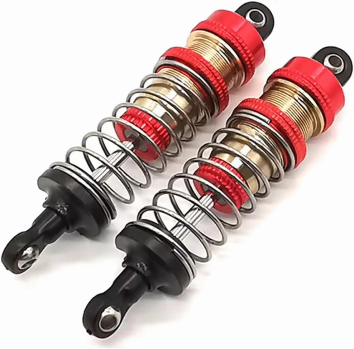 Rc Shock Absorber for WLtoys 144001 124019 124018 2pcs Metal Shock Absorber Damper Blue and Red Available RC Car Tracked Vehicle Accessories Upgrade Replacement(Red)