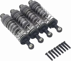 Rc Shock Absorber For Wltoys 144001 124019 1/14 4pcs Metal Shock Absorber Rc Car Off-road Vehicle Tracked Vehicle Parts And Accessories Upgrade Replacement Use
