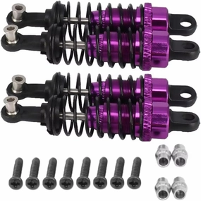 Rc Shock Absorber For WLtoys A959 A969 A979 K929 A949-55 1/18 4Pcs Aluminum Shock Absorber Assembled Replacement RC Car Upgrade Parts Accessories Replacement Use(Purple)