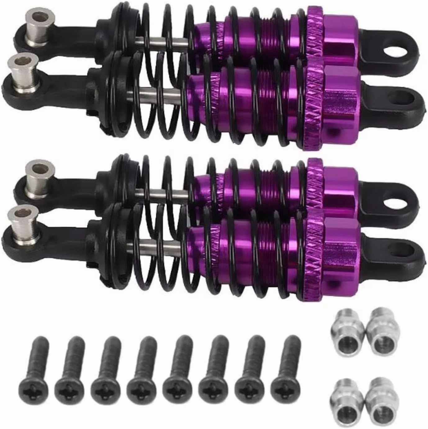 Rc Shock Absorber For WLtoys A959 A969 A979 K929 A949-55 1/18 4Pcs Aluminum Shock Absorber Assembled Replacement RC Car Upgrade Parts Accessories Replacement Use(Purple)