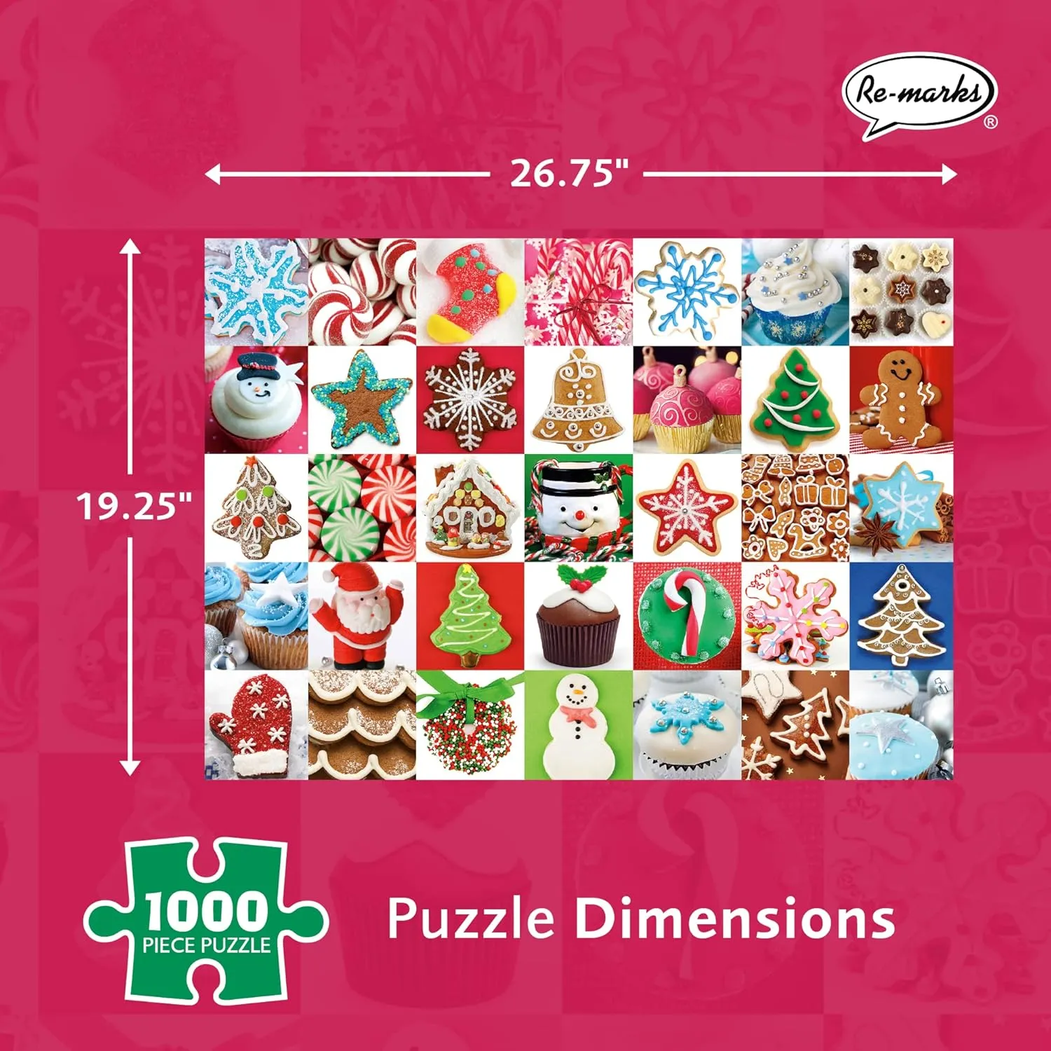 Re-marks Holiday Treats Puzzle, Collage Puzzle for All Ages, 1000-Piece Christmas Puzzle
