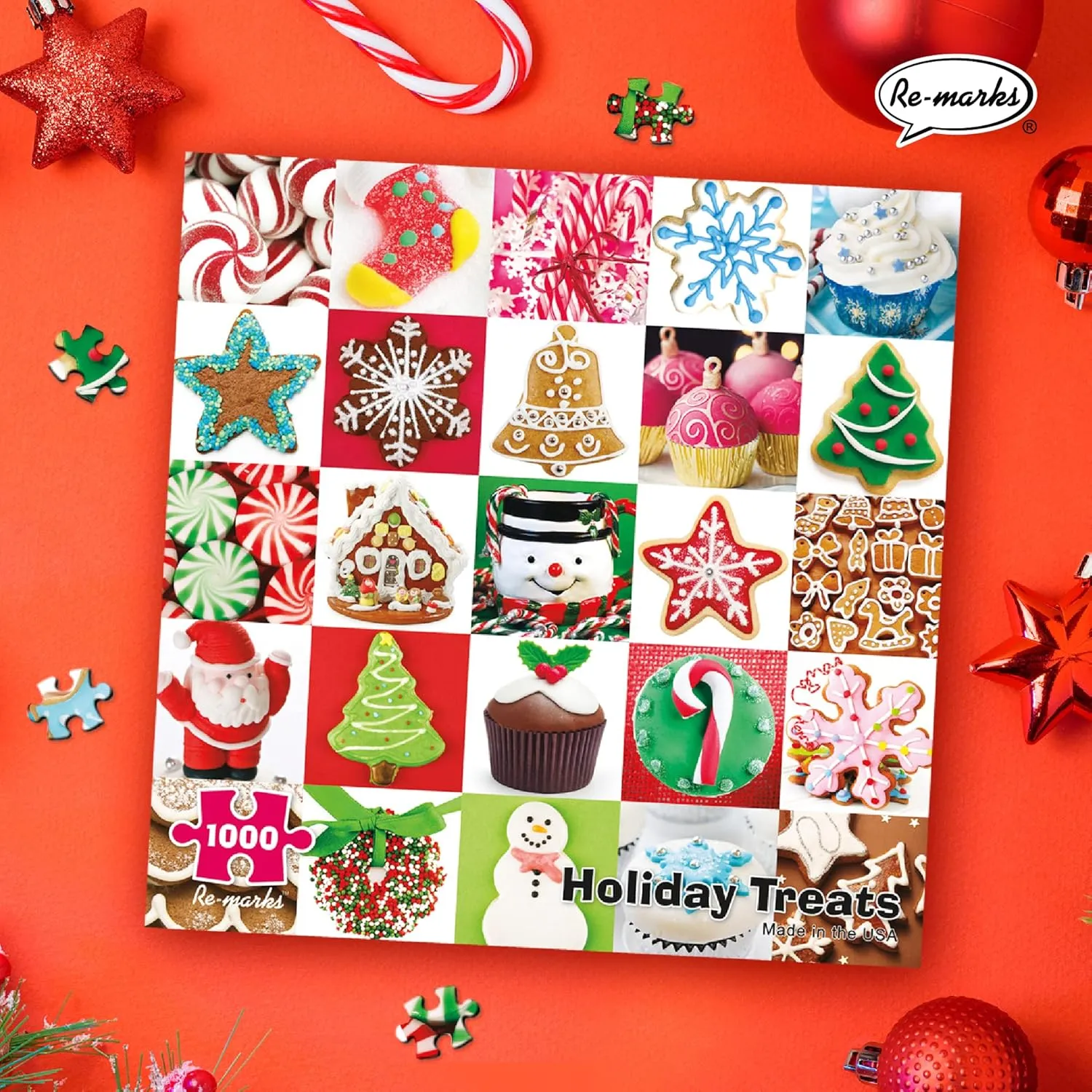 Re-marks Holiday Treats Puzzle, Collage Puzzle for All Ages, 1000-Piece Christmas Puzzle