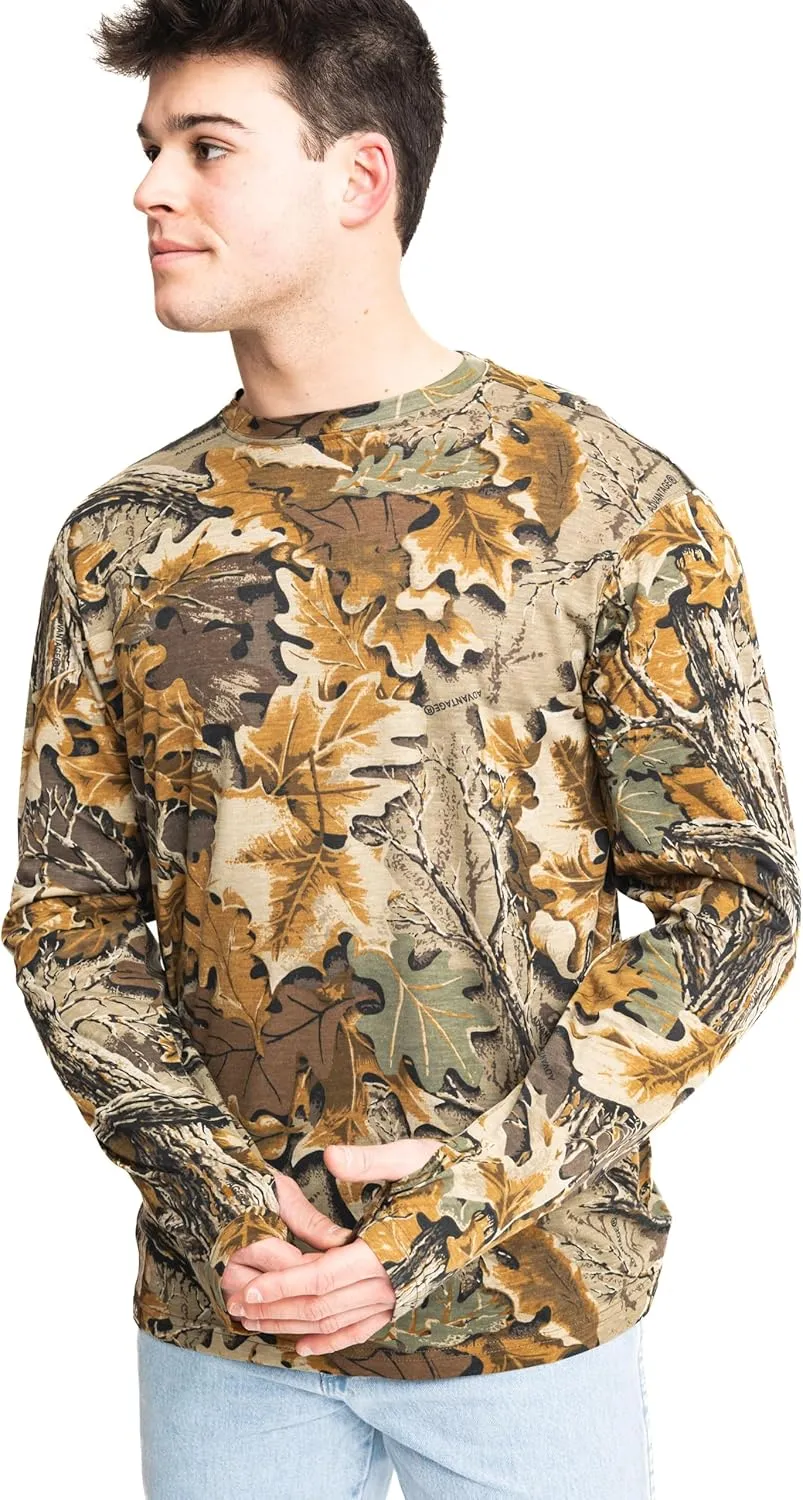 Realtree Men's Camo Shirt Long Sleeve Lightweight for Hunting, Fishing, Running, Hiking, or Camping