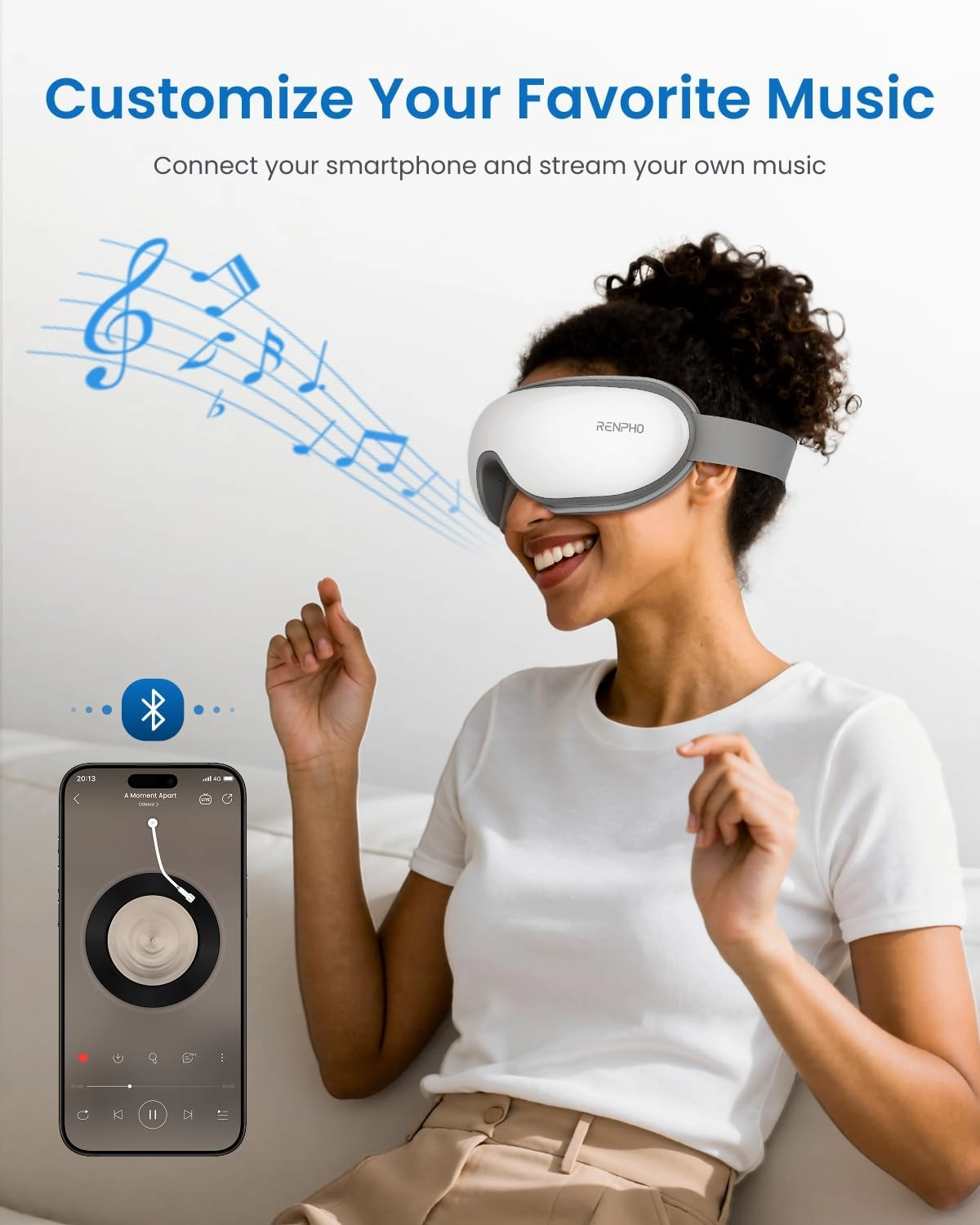 RENPHO Eyeris 1 Eye Massager with Heat, Mothers Day Birthday Gifts for Mom Dad Women Men Her Him, FSA HSA Eligible Eye Care, Smart Eye Mask for Relax Eye, Reduce Eye Strain