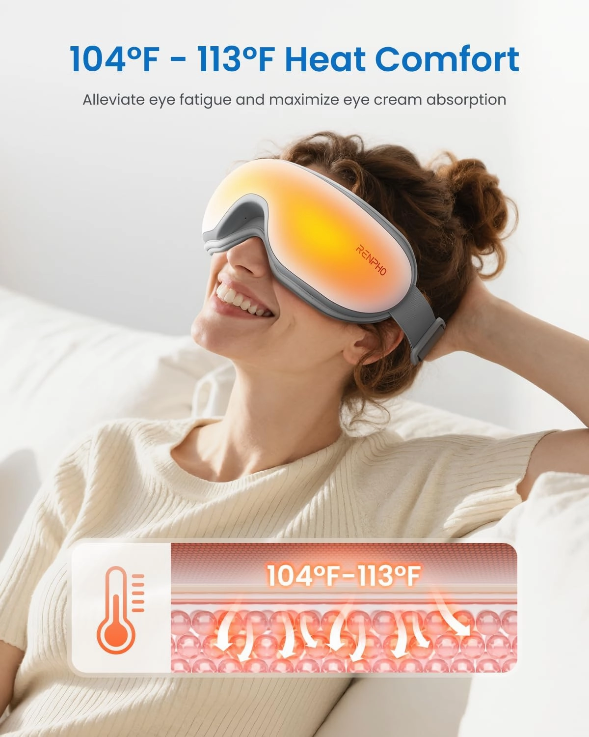 RENPHO Eyeris 1 Eye Massager with Heat, Mothers Day Birthday Gifts for Mom Dad Women Men Her Him, FSA HSA Eligible Eye Care, Smart Eye Mask for Relax Eye, Reduce Eye Strain