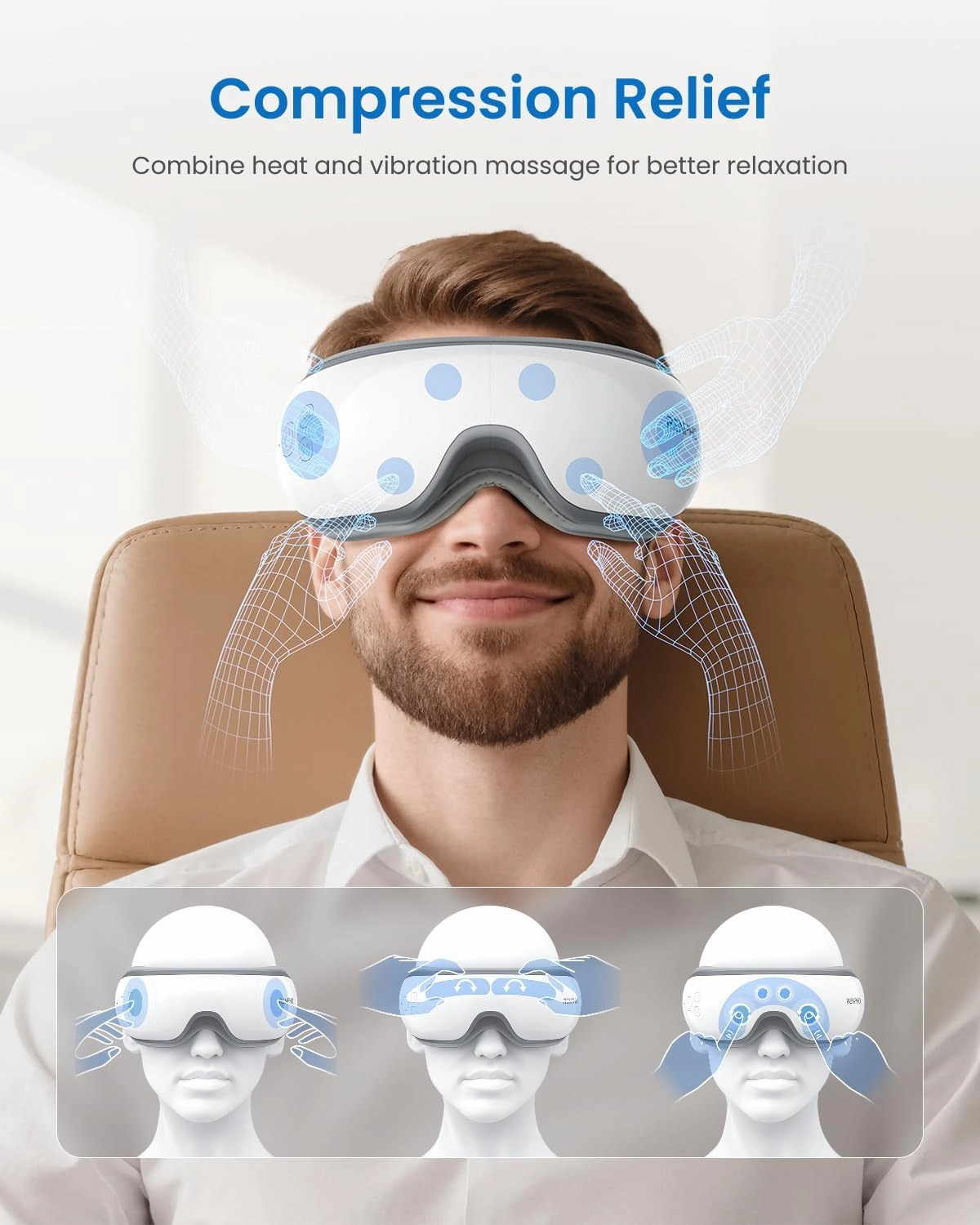 RENPHO Eyeris 1 Eye Massager with Heat, Mothers Day Birthday Gifts for Mom Dad Women Men Her Him, FSA HSA Eligible Eye Care, Smart Eye Mask for Relax Eye, Reduce Eye Strain