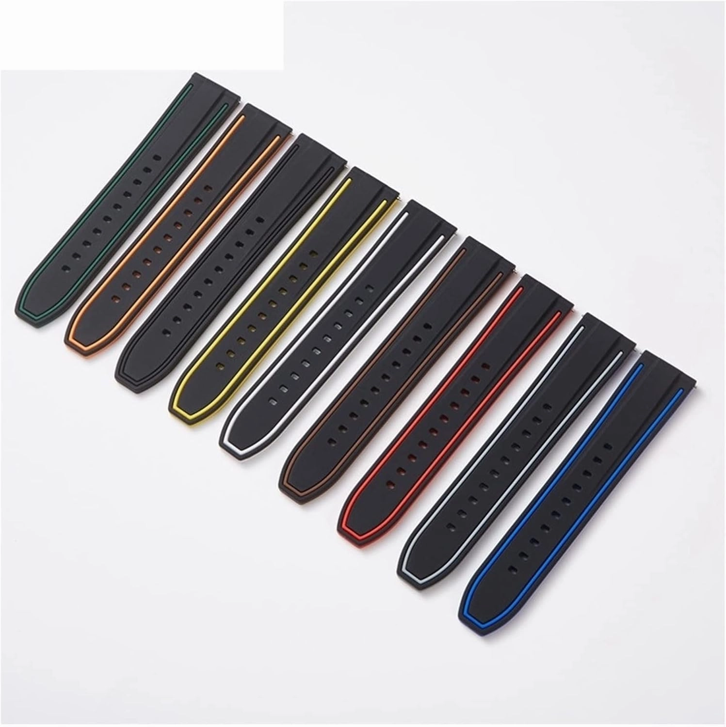 RHAIYAN Silicone Watch Bands 20mm 22mm 24mm Stainless Steel Rubber Strap Replacement Strap Watch Bands Watch Accessories