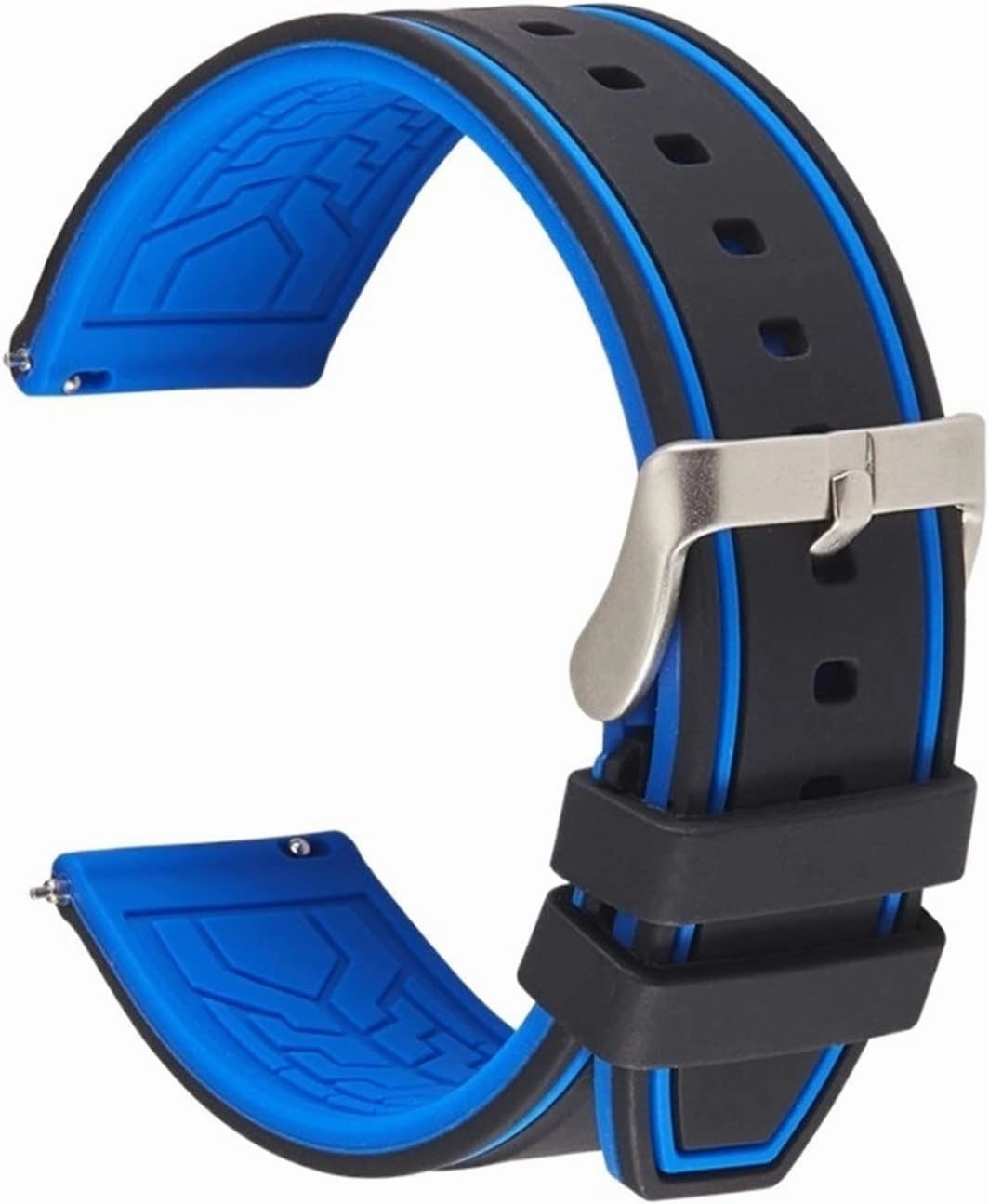 RHAIYAN Silicone Watch Bands 20mm 22mm 24mm Stainless Steel Rubber Strap Replacement Strap Watch Bands Watch Accessories