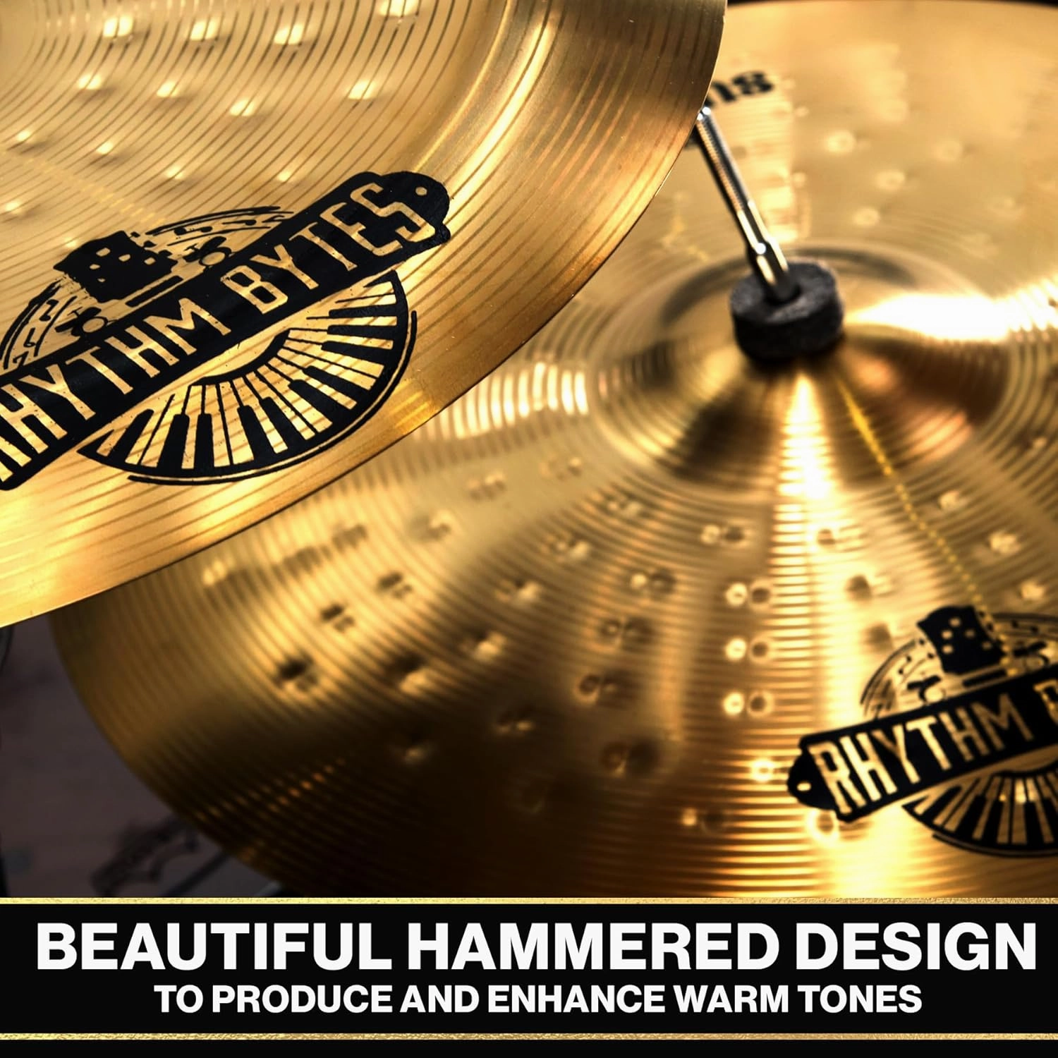 Rhythm Bytes Cymbal Set - New Sultans Series | Complete 7-pcs Drums Set Cymbal Pack Includes 14" Hi-Hats, 16" Fast Crash, 18" Crash, 20" Ride, 10" Splash, 18" China