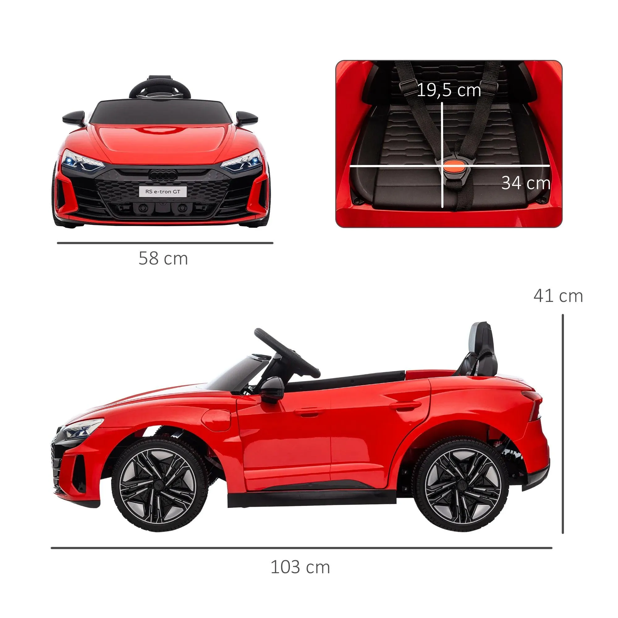 Ride on drivable electric car for Kids 3-8 years AUDI RS with Remote Control