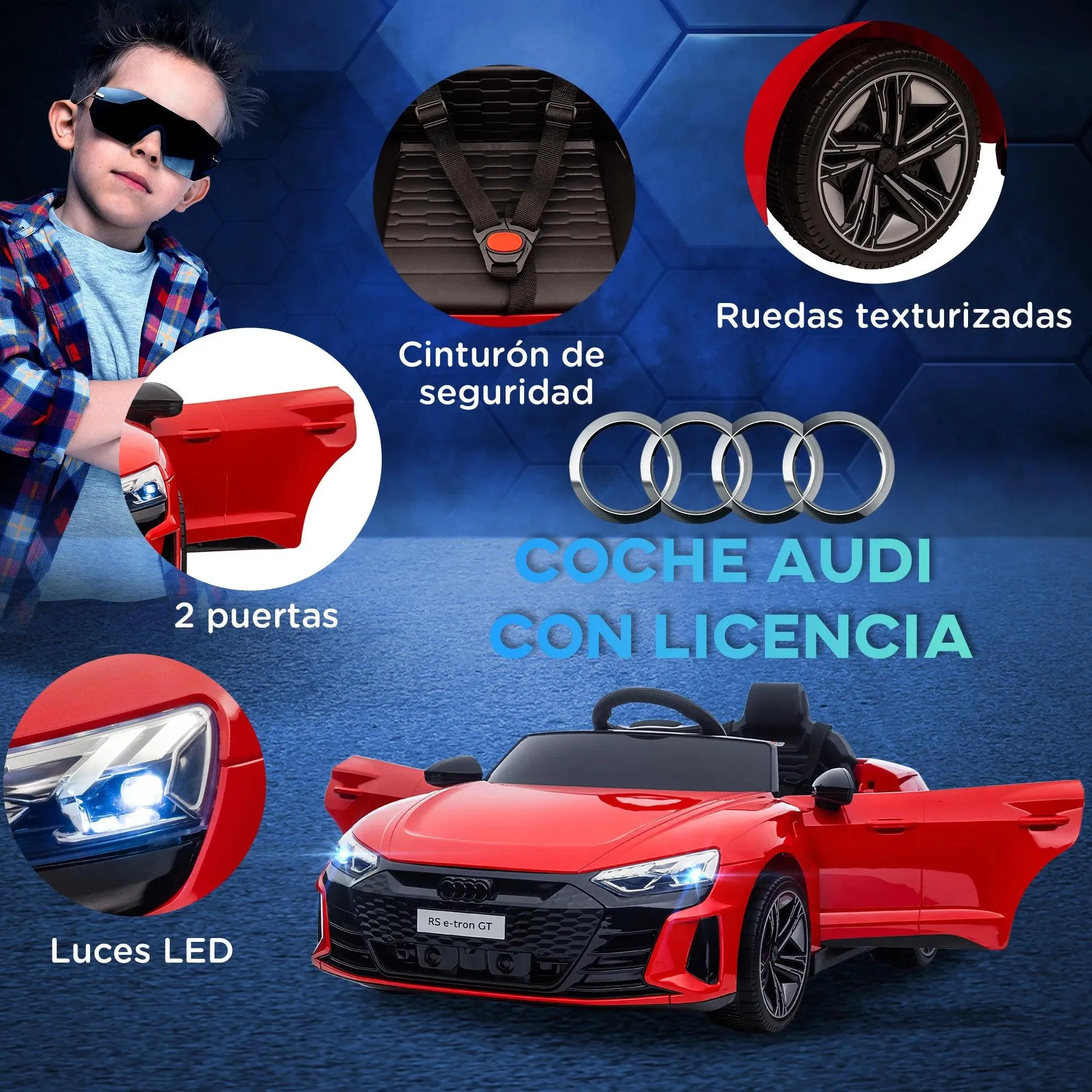 Ride on drivable electric car for Kids 3-8 years AUDI RS with Remote Control