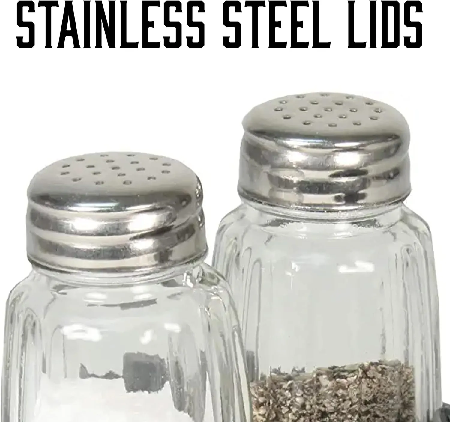 Rivers Edge Products Salt and Pepper Shakers Set, Unique Poly Resin and Glass Spice Dispenser, Novelty Kitchen Counter Décor