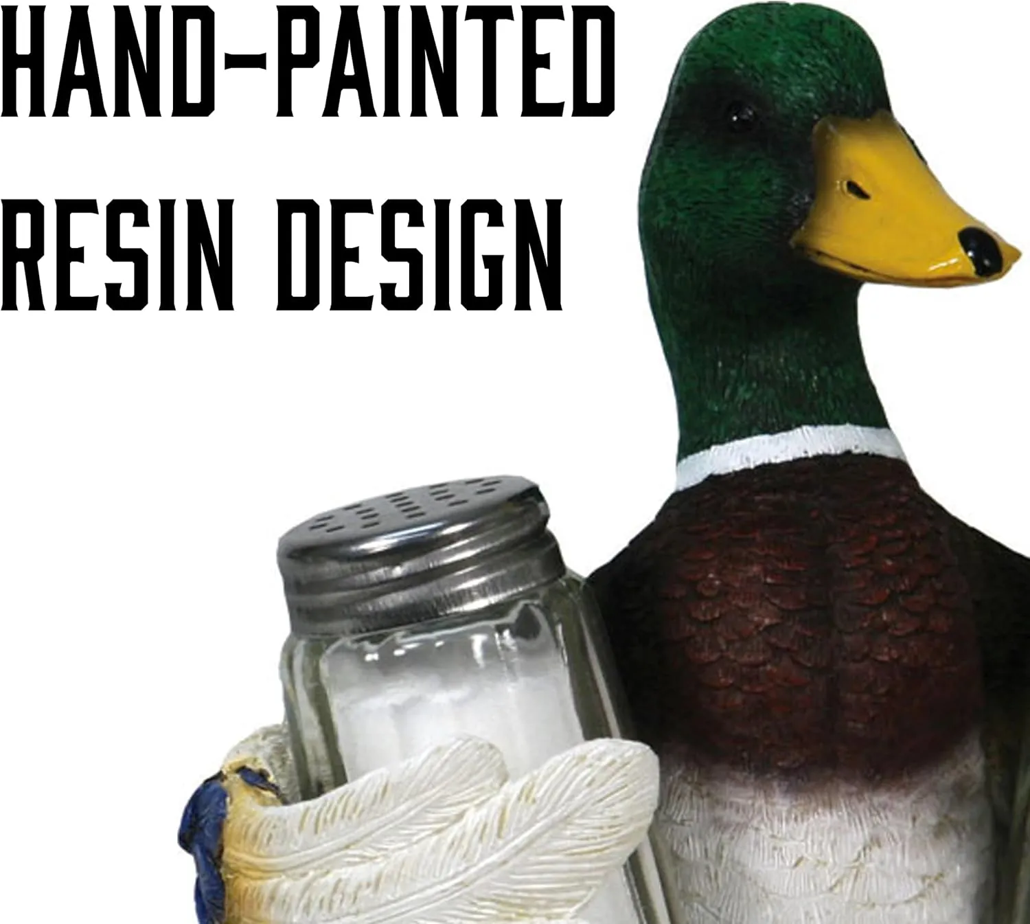 Rivers Edge Products Salt and Pepper Shakers Set, Unique Poly Resin and Glass Spice Dispenser, Novelty Kitchen Counter Décor