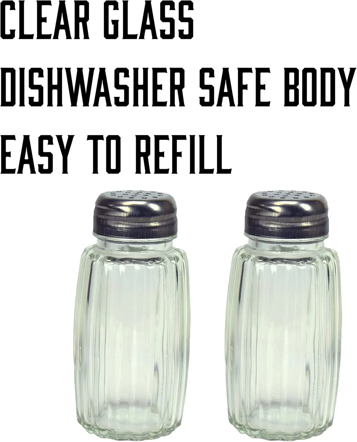 Rivers Edge Products Salt and Pepper Shakers Set, Unique Poly Resin and Glass Spice Dispenser, Novelty Kitchen Counter Décor