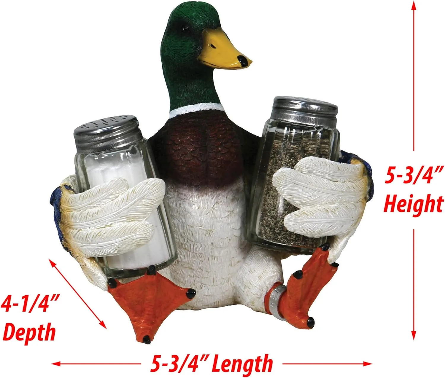 Rivers Edge Products Salt and Pepper Shakers Set, Unique Poly Resin and Glass Spice Dispenser, Novelty Kitchen Counter Décor