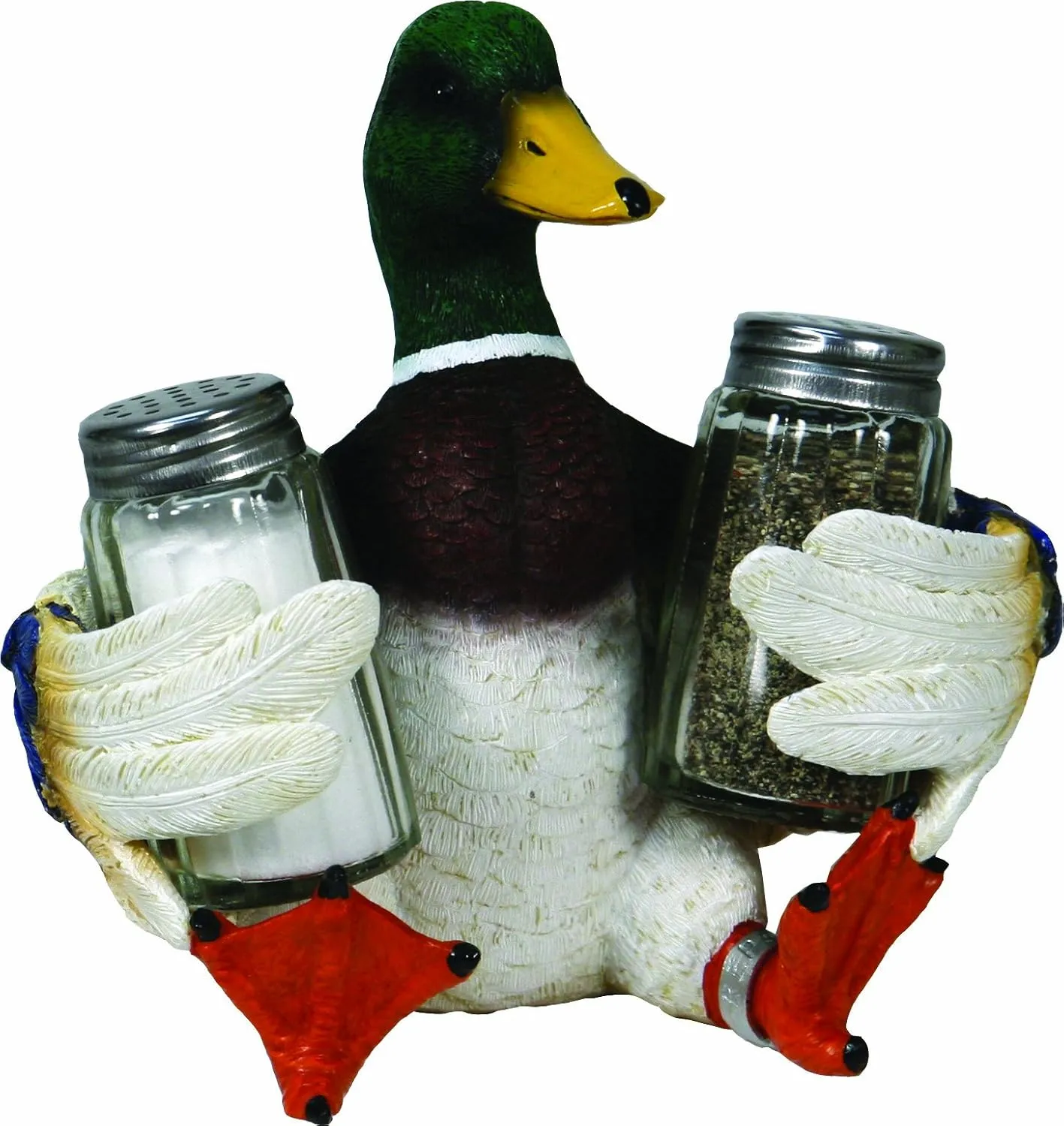 Rivers Edge Products Salt and Pepper Shakers Set, Unique Poly Resin and Glass Spice Dispenser, Novelty Kitchen Counter Décor