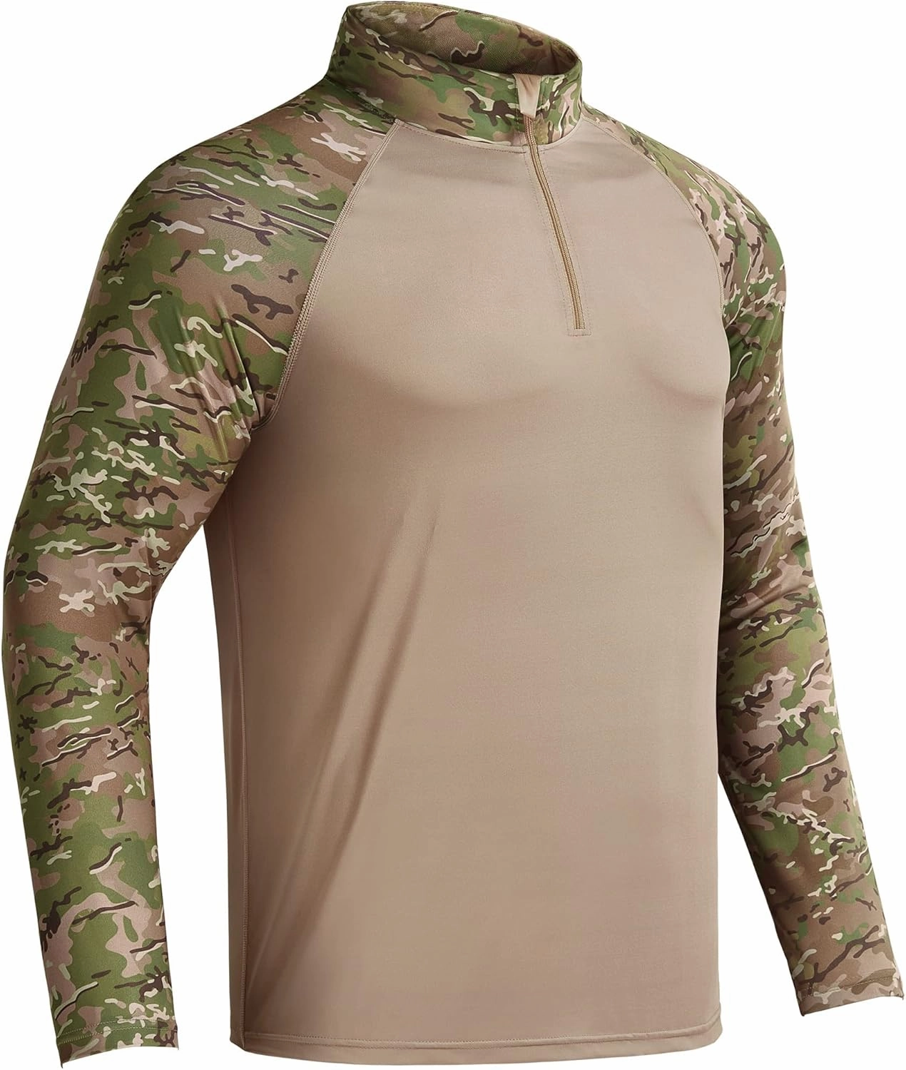 Rodeel Men's Running Hiking Shirts 1/4 Zip UPF 50  Sun Protection Long Sleeve Shirt